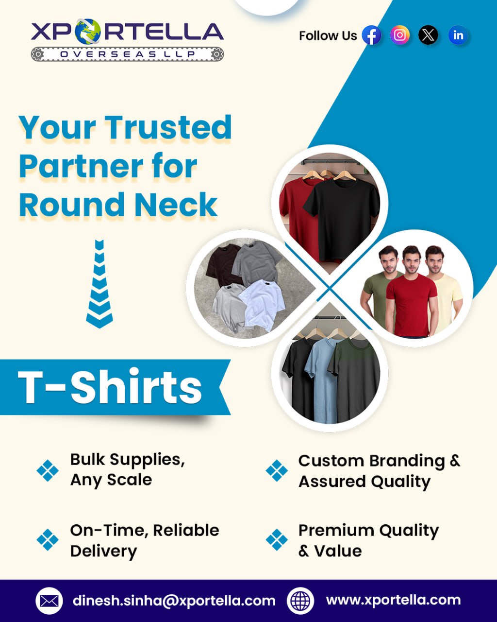  Xportella Overseas LLP – Your Trusted Partner for Round Neck T-Shirts